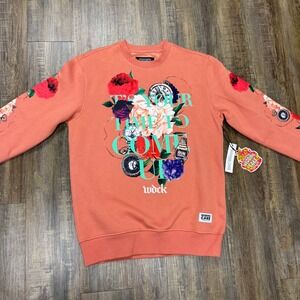 Wedding Cake‎ Coral Floral Pocket Watch Graphic Sweatshirt Mens Size S